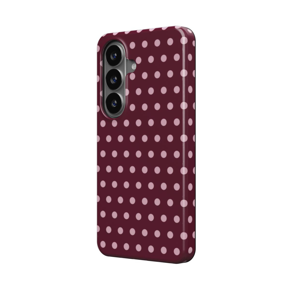 Burgundy Polka Dot – Magnetic Tough Phone Case | Elissa Rua