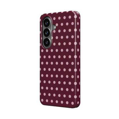 Burgundy Polka Dot – Magnetic Tough Phone Case | Elissa Rua