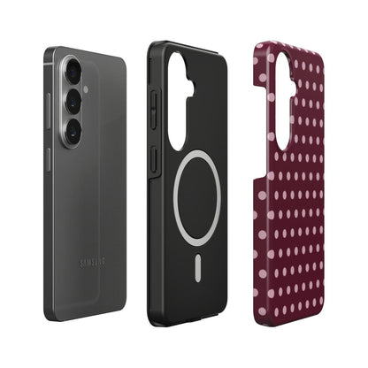 Burgundy Polka Dot – Magnetic Tough Phone Case | Elissa Rua