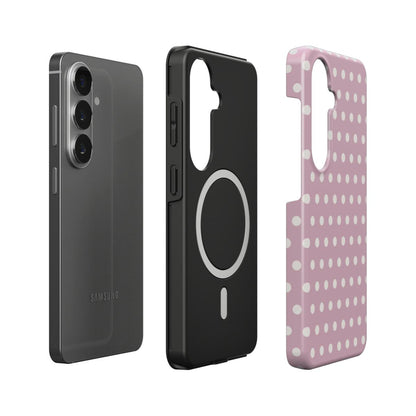 Blush Pink Polka Dot – Magnetic Tough Phone Case | Elissa Rua