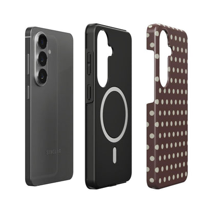 Chocolate Brown Polka Dot – Magnetic Tough Phone Case | Elissa Rua