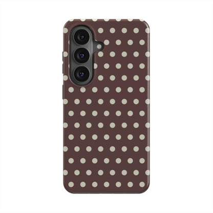 Chocolate Brown Polka Dot – Magnetic Tough Phone Case | Elissa Rua
