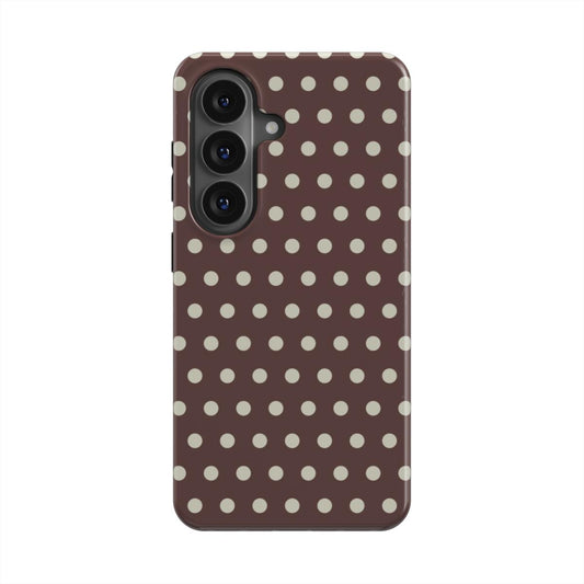 Chocolate Brown Polka Dot – Magnetic Tough Phone Case | Elissa Rua