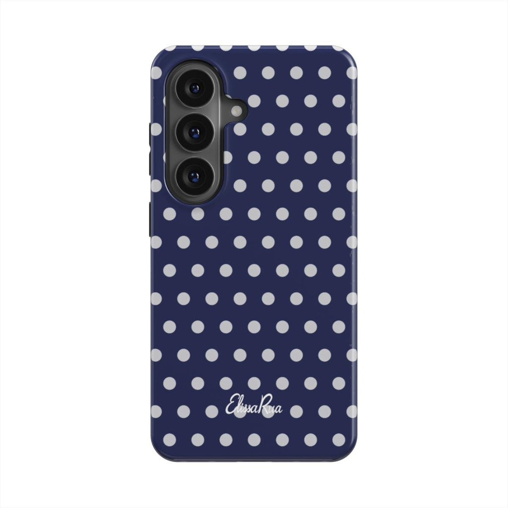 Pois bleu marine – Coque de téléphone magnétique résistante | Elissa Rua