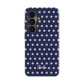 Pois bleu marine – Coque de téléphone magnétique résistante | Elissa Rua
