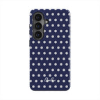 Pois bleu marine – Coque de téléphone magnétique résistante | Elissa Rua