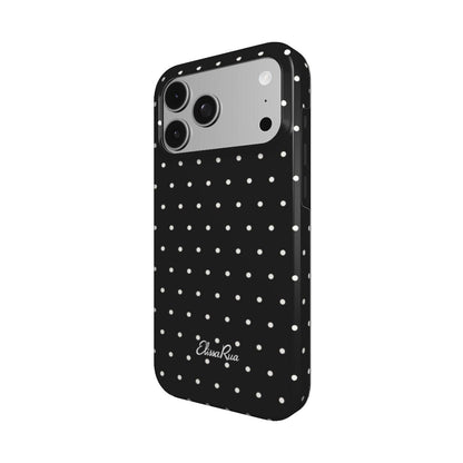 Black Polka Dots – MagSafe Tough Phone Case | Elissa Rua