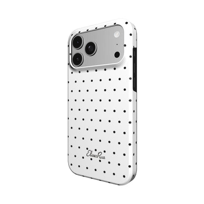 White Polka Dots – MagSafe Tough Phone Case | Elissa Rua
