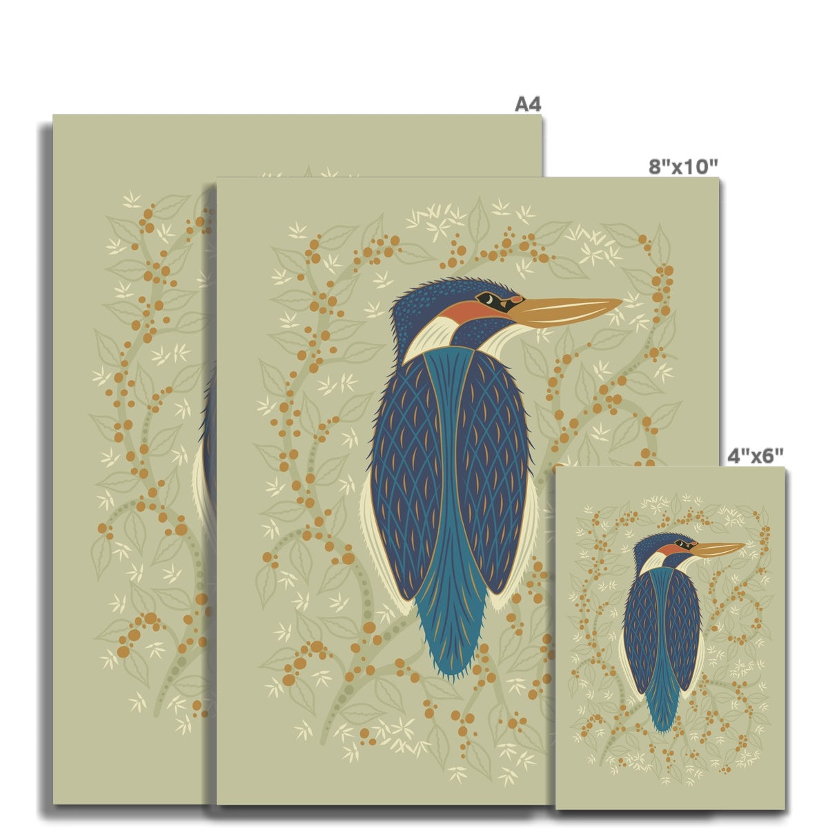 Stylised Kingfisher Art Print