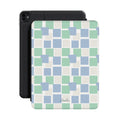 Cuadros en tonos pastel azul y verde – Funda para iPad de Apple | Elissa Rua