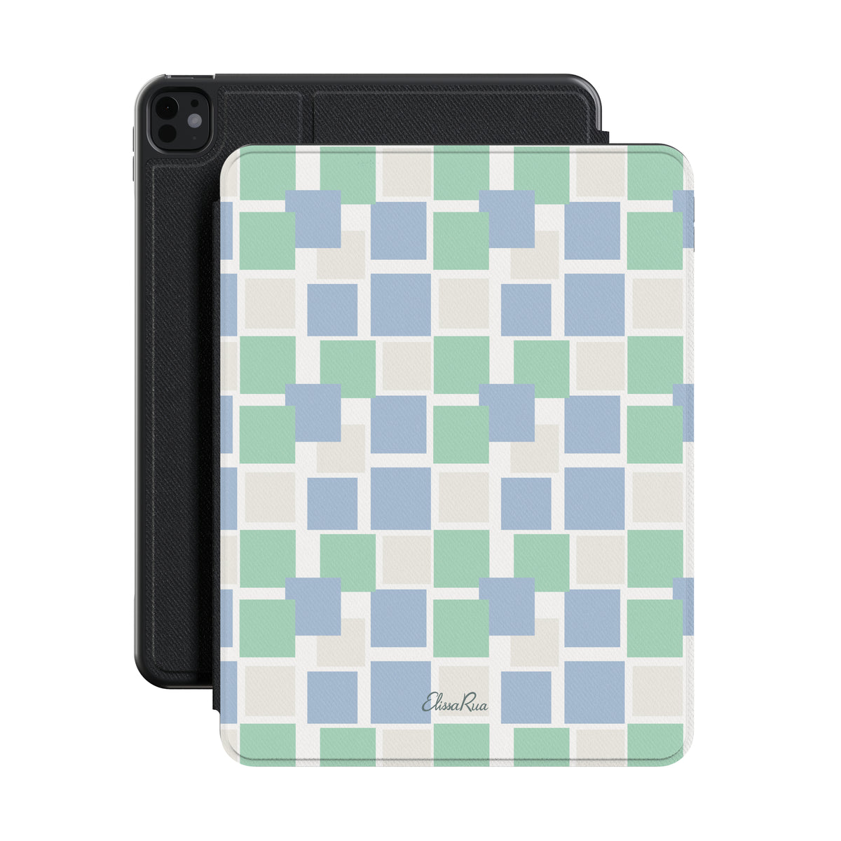 Blue and Green Pastel Squares – Apple iPad Case | Elissa Rua