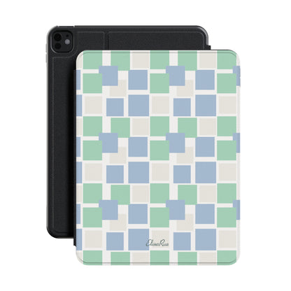Blue and Green Pastel Squares – Apple iPad Case | Elissa Rua