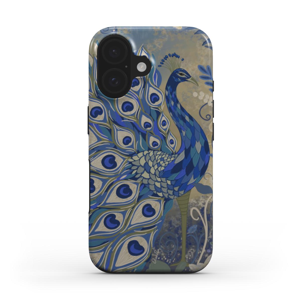 Blue Peacock iPhone 16 Case