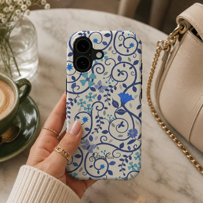 Blue Floral Swirl – Snap Phone Case | Elissa Rua