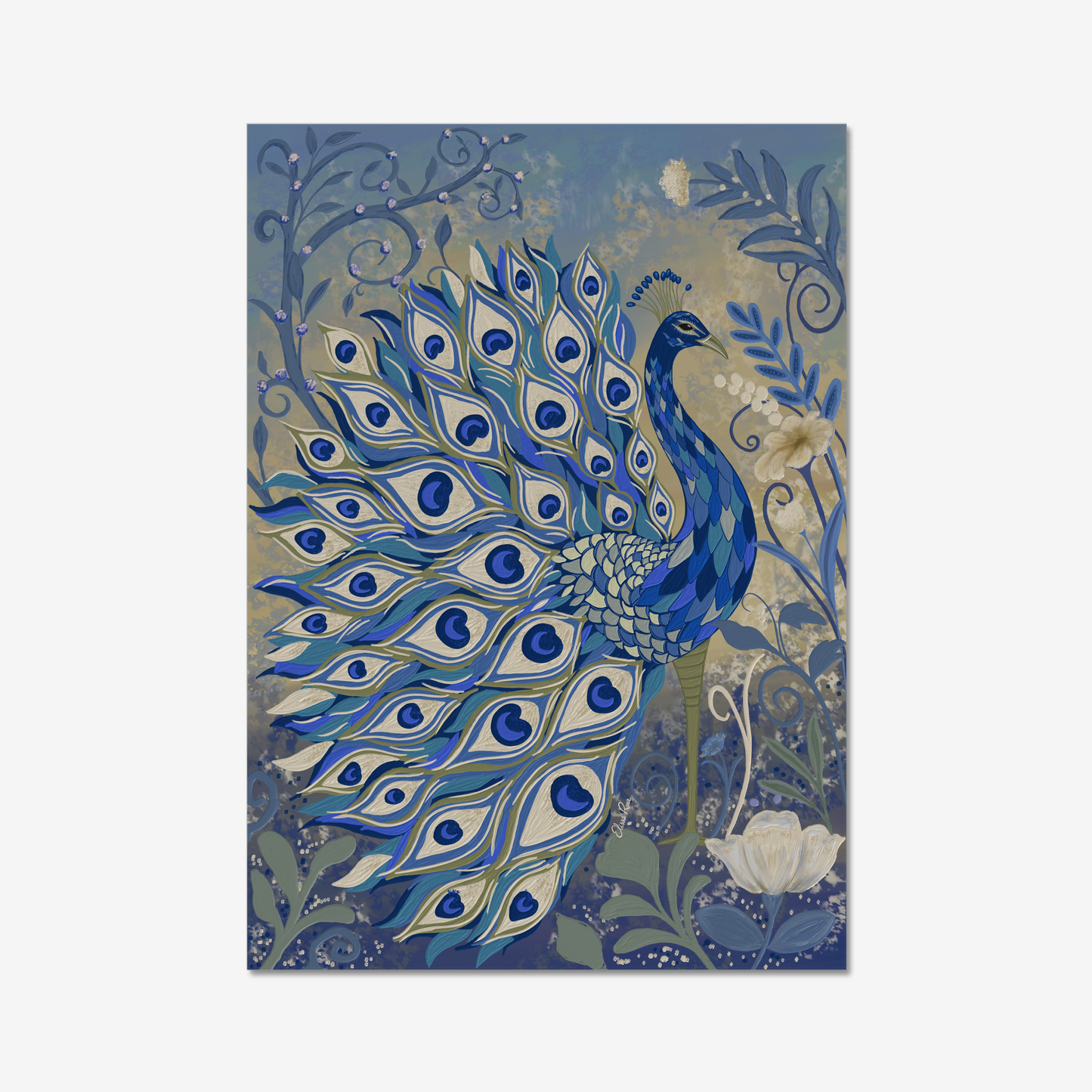 Blue Peacock Giclée Art Print