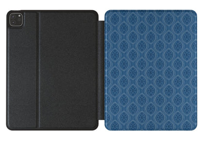 Boho Geometric iPad Case (Blue) | Stylish Protection with Apple Pencil Slot