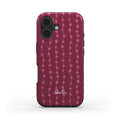 Aesthetic Designer Phone Case with Cherry and Pink Stripes pattern