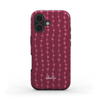 Aesthetic Designer Phone Case with Cherry and Pink Stripes pattern