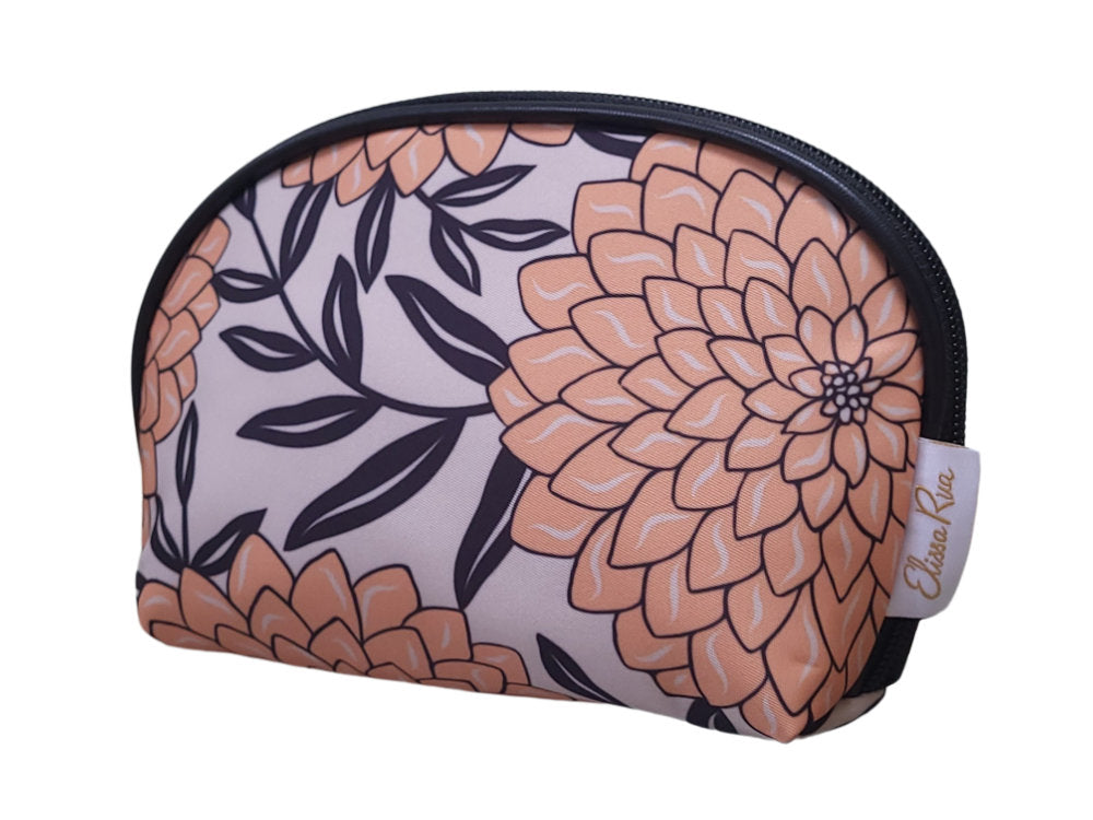 Dahlia Floral Shell Cosmetic Bag: Organise Your Beauty Essentials in Style