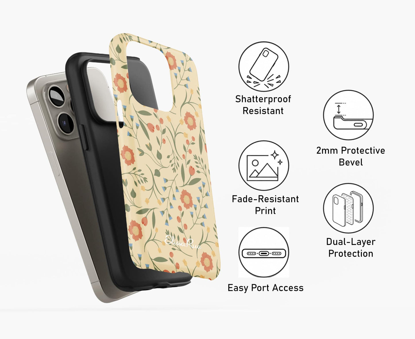 Floral Whimsy – Tough Phone Case | Elissa Rua
