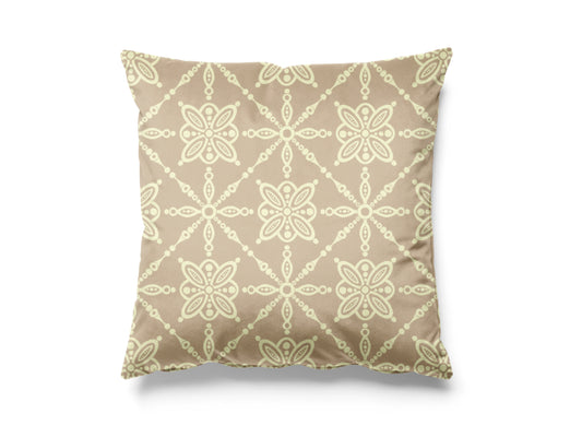 Beige Geometric Velvet Cushion Cover