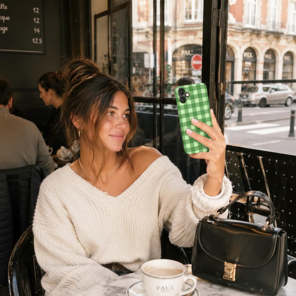Green Gingham – Tough Phone Case | Classic Check Pattern