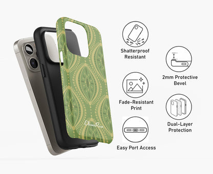 Green Boho Geometric – Tough Phone Case | Elissa Rua