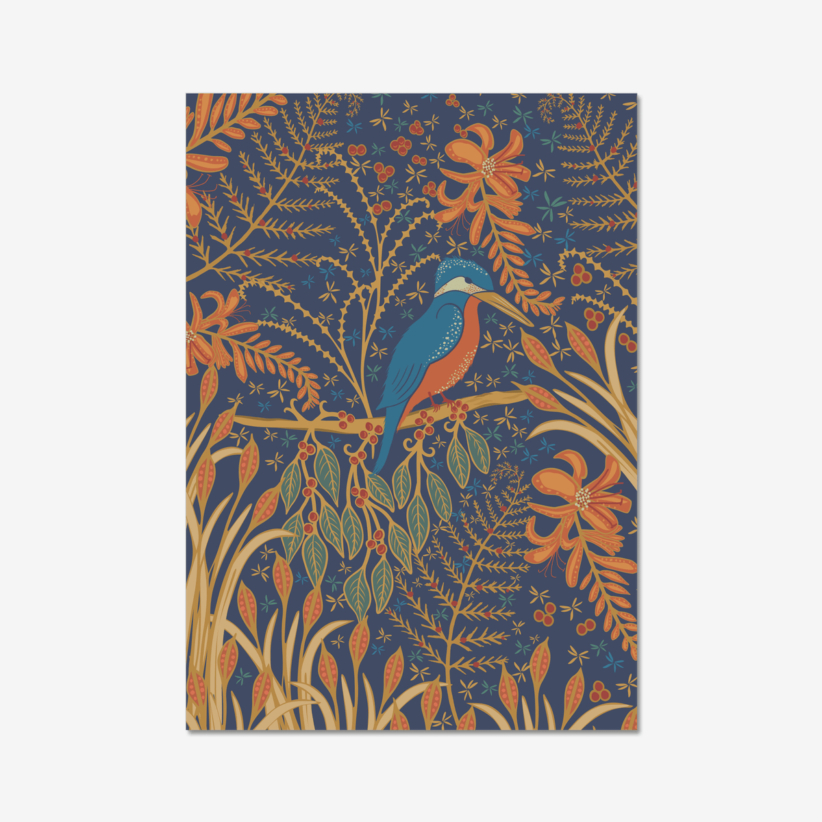 Kingfisher Art Print Art Deco