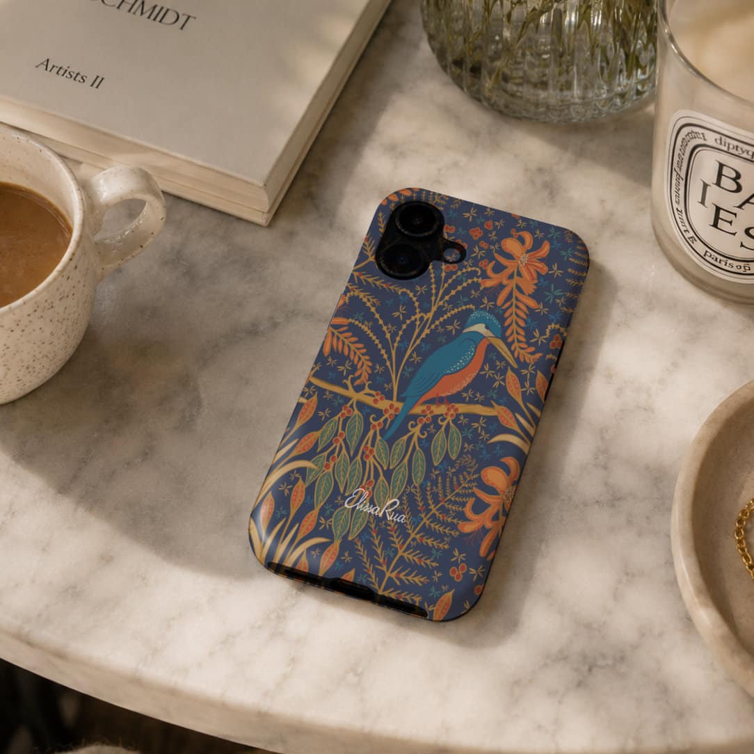 Kingfisher Art Nouveau – Snap Phone Case | Elissa Rua