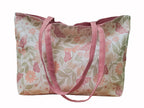 Tote Shopping Bag with beautiful butterfly & floral print in pink and cream