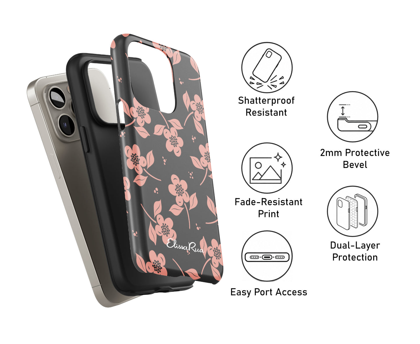 Midnight Blossom – Tough Phone Case | Dark  Pattern