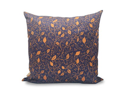 Navy & Copper Linework Floral Cushion –  (45x45cm)