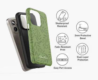 Olive Green Leaf – Tough Phone Case | Elissa Rua