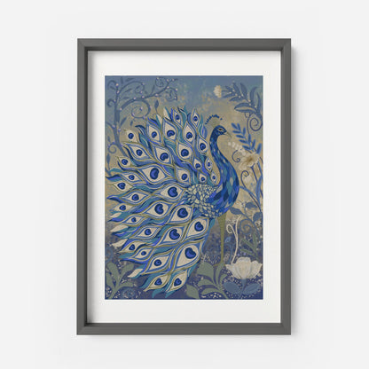 Peacock Art Print in Frame