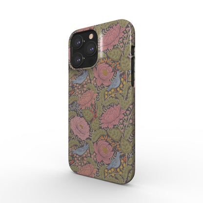 Peony & Bird Slim-fit, glossy tough case for iPhone 15 with dual-layer protection 