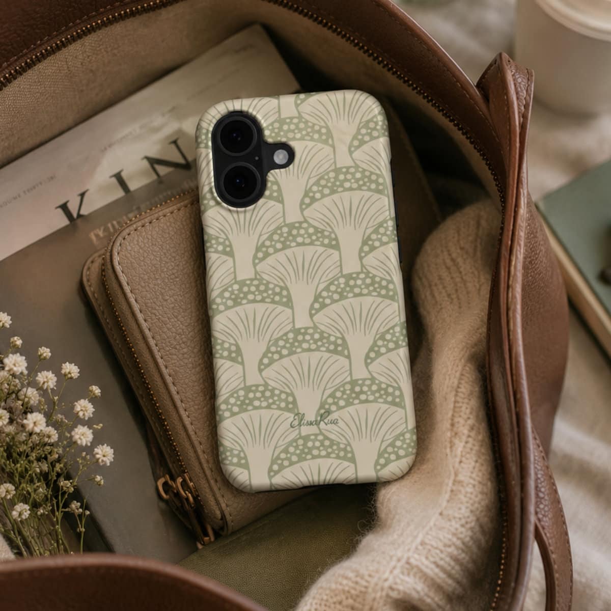 Sage Green Mushroom – Snap Phone Case | Elissa Rua