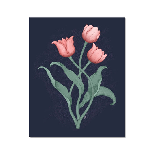 Stippled Tulips: A Floral Symphony Art Print