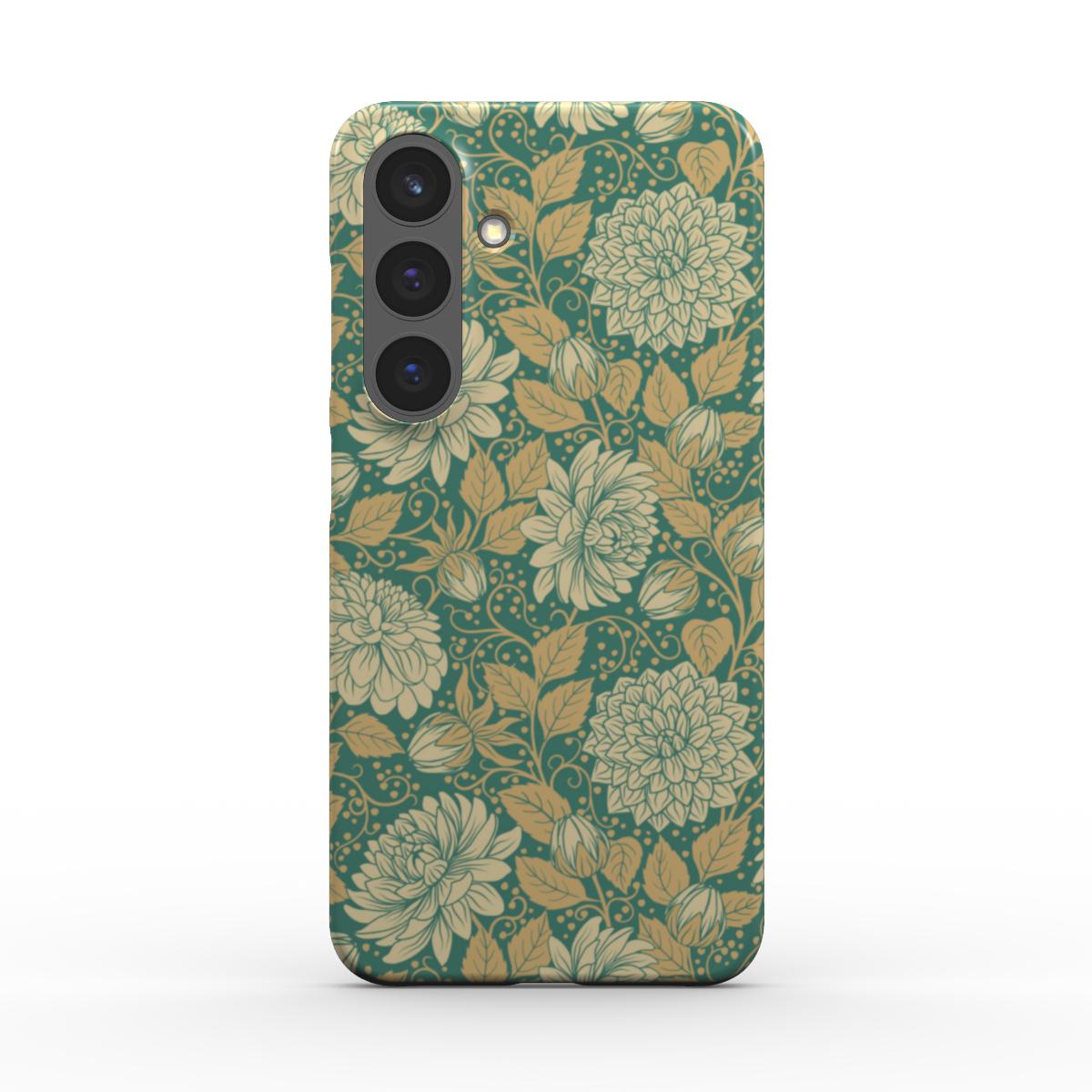 Vintage Floral Dahlia Snap Phone Case for iPhone 16 and Samsung