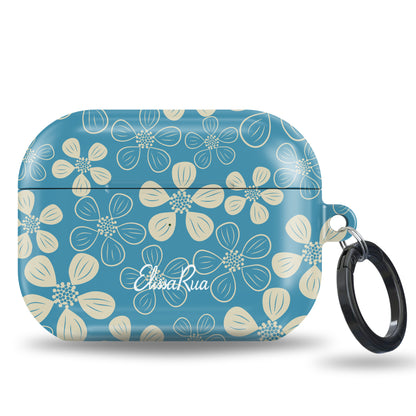 Modern Abstract Blue Floral – Tough Airpods Case | Elissa Rua