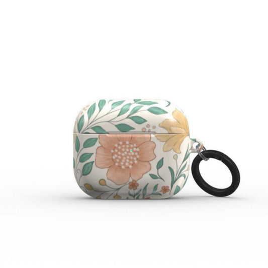 Front view of the Wildflowers AirPods Case, featuring a soft vintage floral print in pastel tones.
