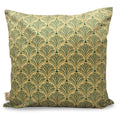 Art Deco style green velvet cushion cover, luxury geometric statement cushion, size 45x45cm