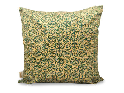 Art Deco style green velvet cushion cover, luxury geometric statement cushion, size 45x45cm