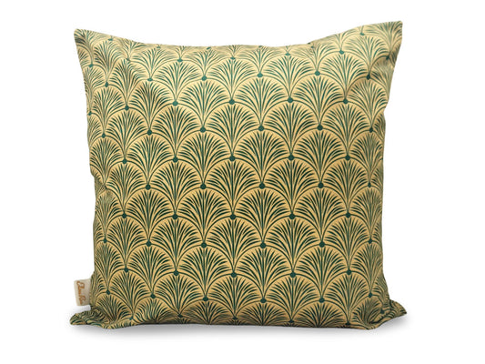 Art Deco style green velvet cushion cover, luxury geometric statement cushion, size 45x45cm
