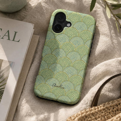 Art Deco Green Scallop – Tough Phone Case | Elissa Rua