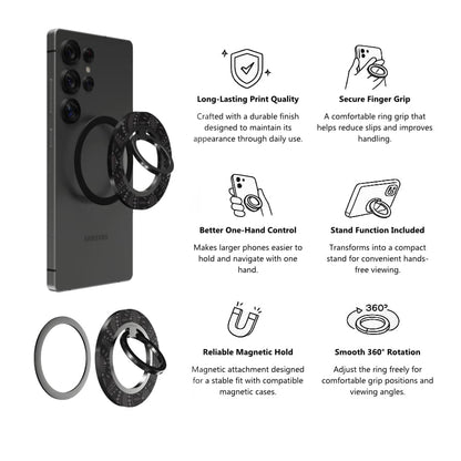 Black Geometric – Magnetic Ring Holder