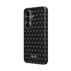 Black Polka Dots magnetic tough phone case – side view