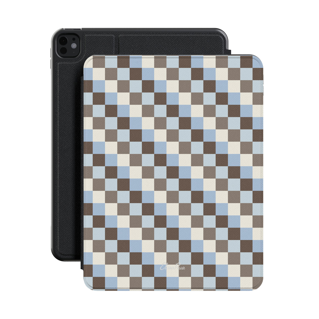 Blau-braun kariert – Apple iPad-Hülle | Elissa Rua