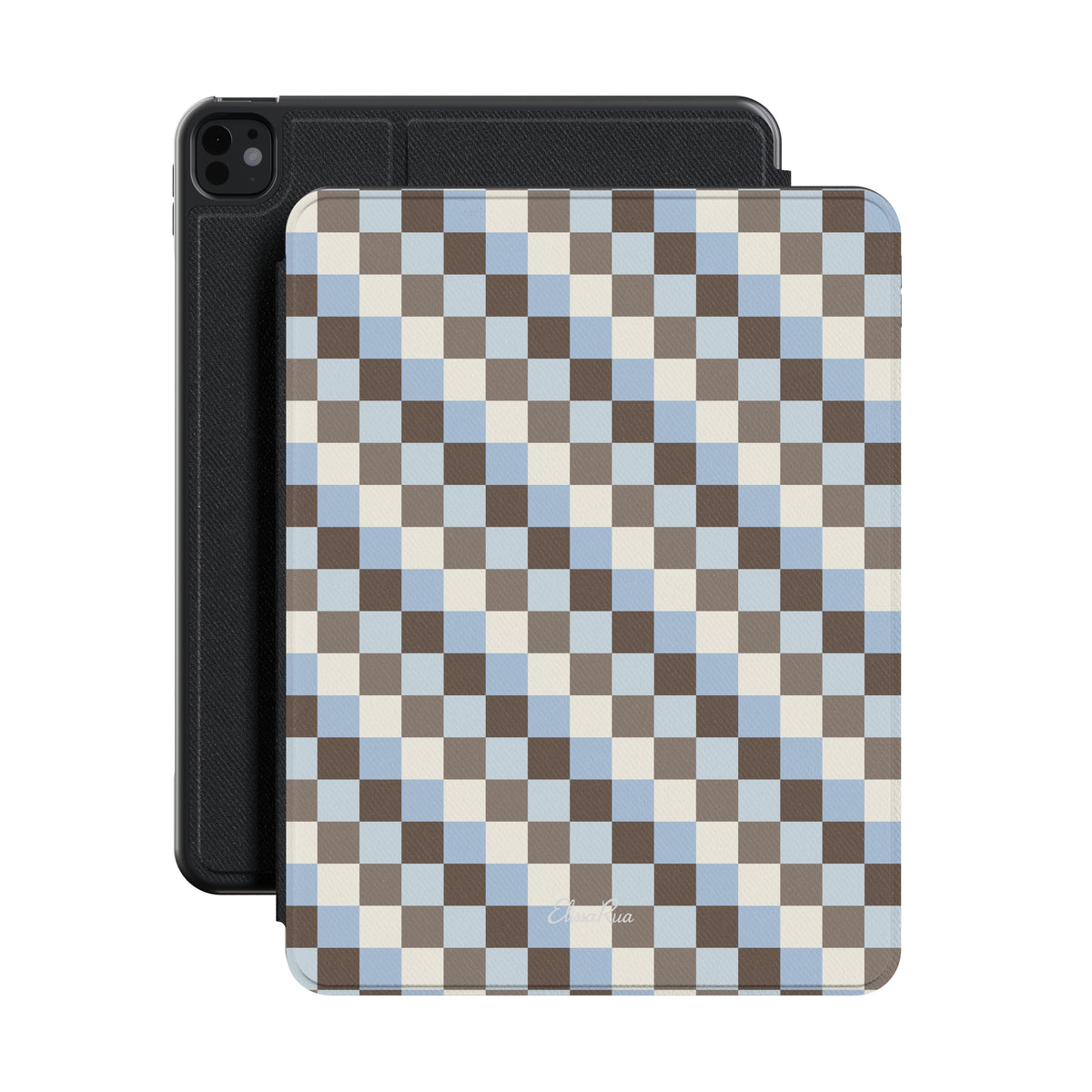 Blue and Brown Check – Apple iPad Case | Elissa Rua