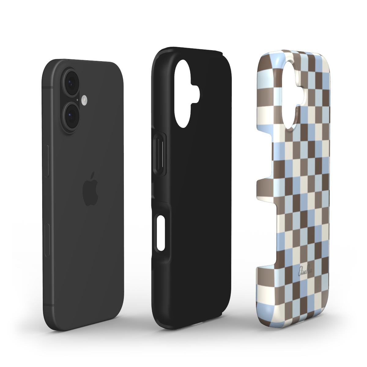 Blue and Brown Check – Tough Phone Case | Elissa Rua