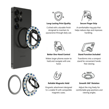 Blue Confetti - Magnetic Ring Holder